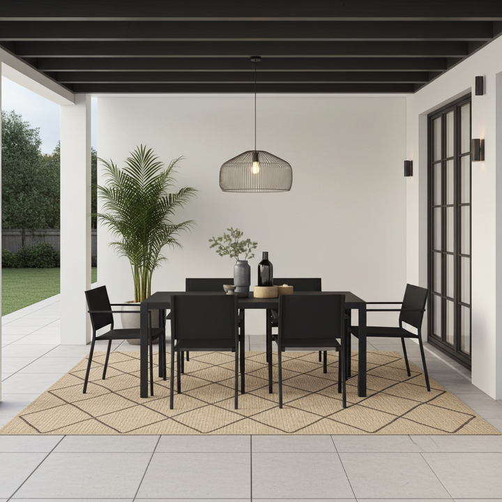 Nara Black Indoor Outdoor Rug