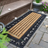 45x120 cm Nautica Striped Rubber Bordered Coir Doormat - Fab Habitat , Doormats, 