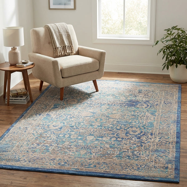 Nimrit Traditional Machine Washable Floor Rug
