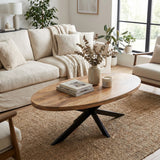 Nova Natural 130 CM Wooden Oval Coffee Table