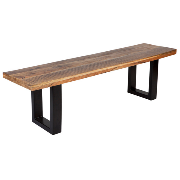 Nova 3 Seater Long Wooden Seating Bench with Metal Legs - 160 cm - Fab Habitat , Benches, 