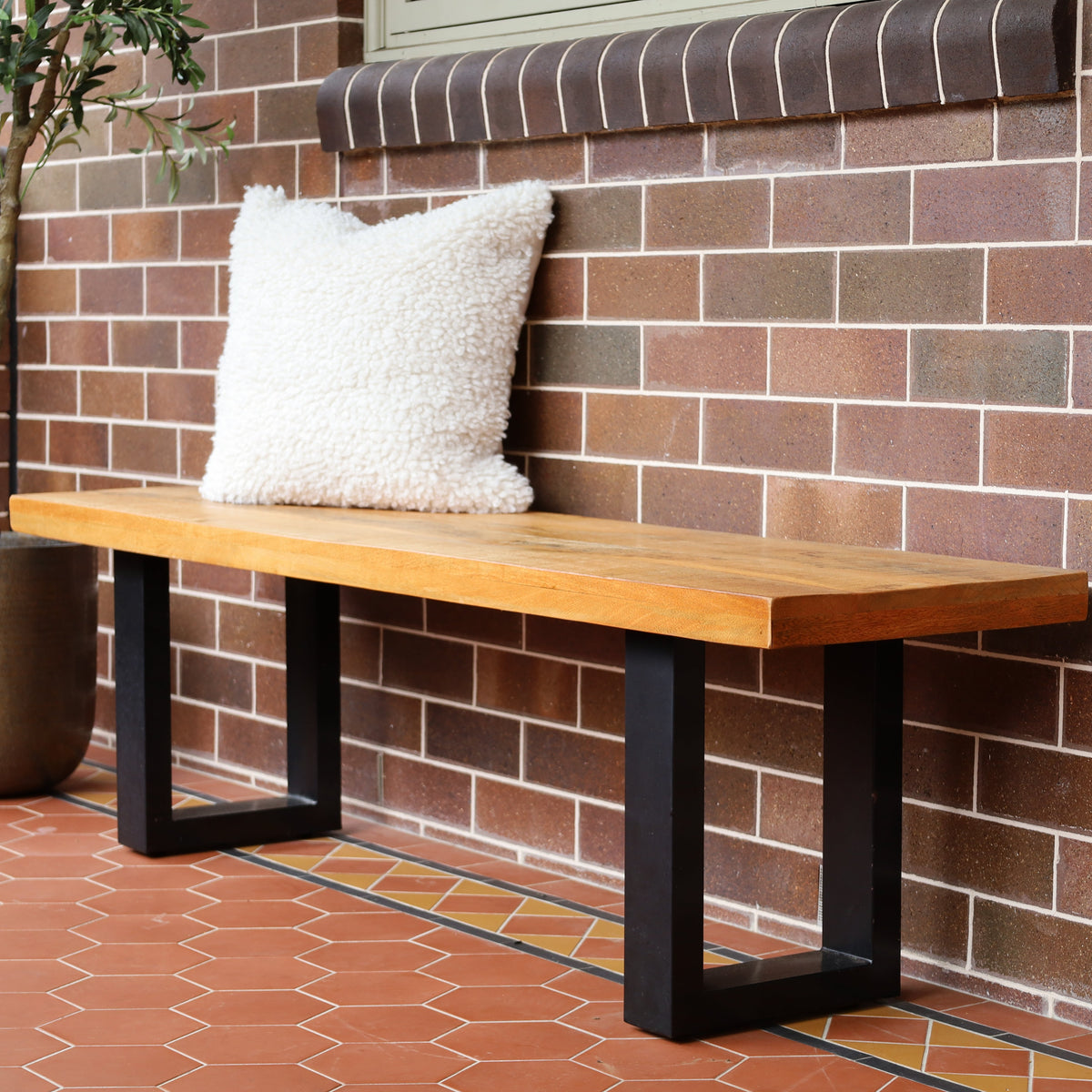 Nova Bench Side Angle – Solid Timber Seat – Buy Online in Australia