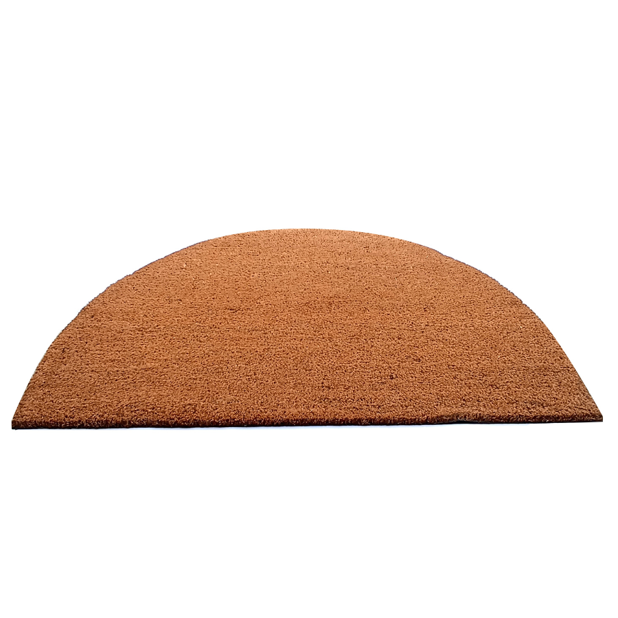 Nubra Natural Plain Half Round PVC Backed Coir Doormat - Fab Habitat , Doormats, 