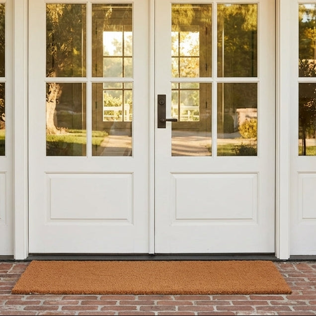 Nubra Plain Natural pvc backed Coir Doormat
