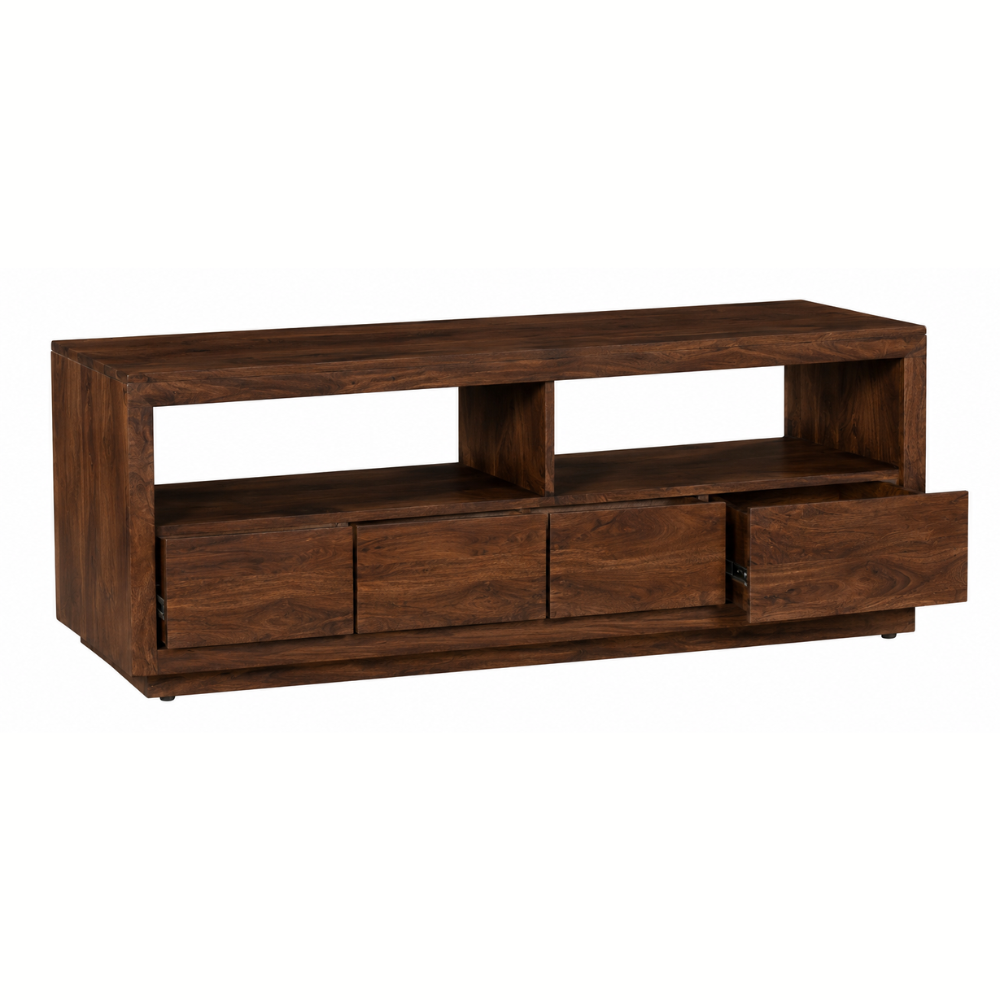 Nyra Walnut 180cm Entertainment TV Unit with 4 Drawers