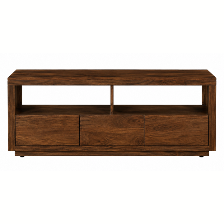 Nyra Walnut 140cm Entertainment TV Unit with 3 Drawers