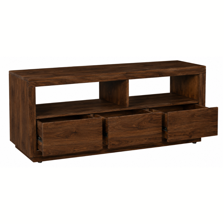 Nyra Walnut 140cm Entertainment TV Unit with 3 Drawers