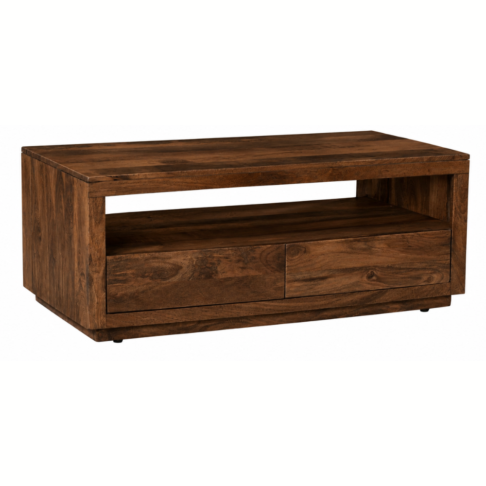 Nyra Walnut Coffee Table with 2 Drawers
