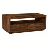 Nyra Walnut Coffee Table with 2 Drawers