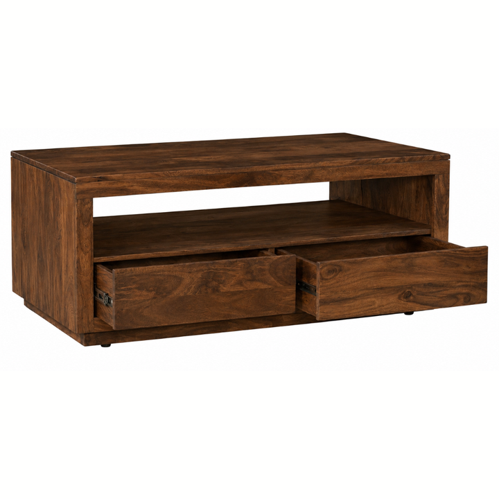 Nyra Walnut Coffee Table with 2 Drawers