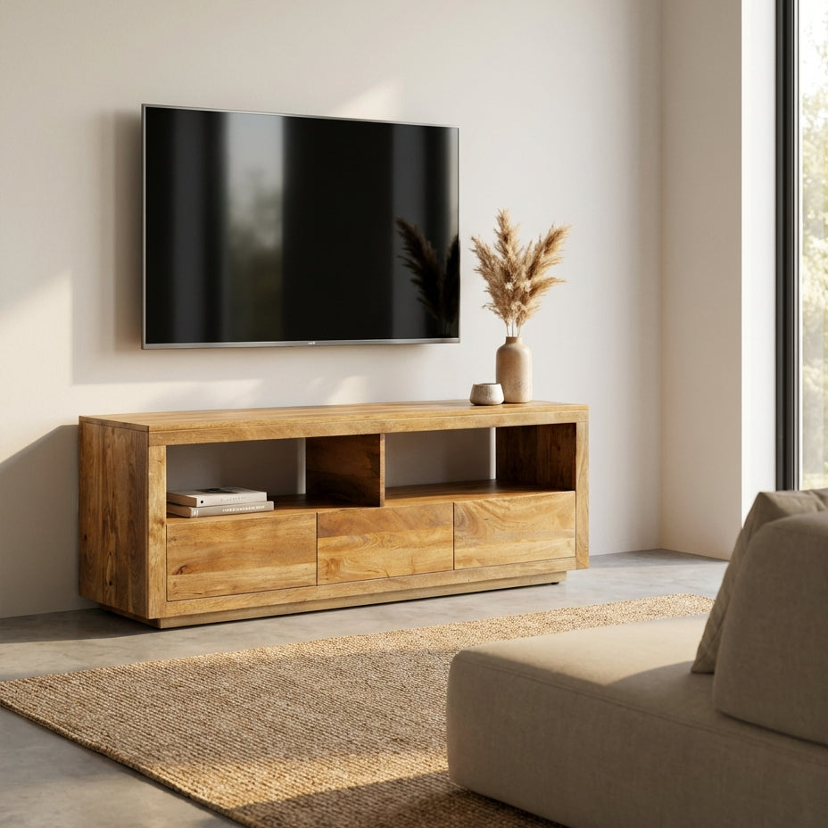 Nyra 140cm Entertainment TV Unit with 3 Drawers