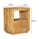 Nyra Natural Timber Side Table – Scandinavian Style – Buy Online in Australia