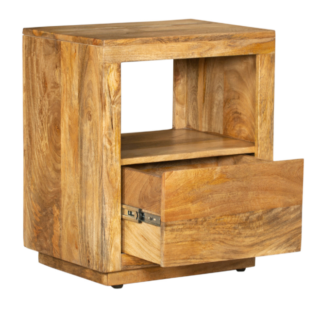 Nyra Bedside Table with 1 Drawer - Fab Habitat , Side Tables, [product_size],