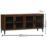 Odense Walnut Four Door Buffet