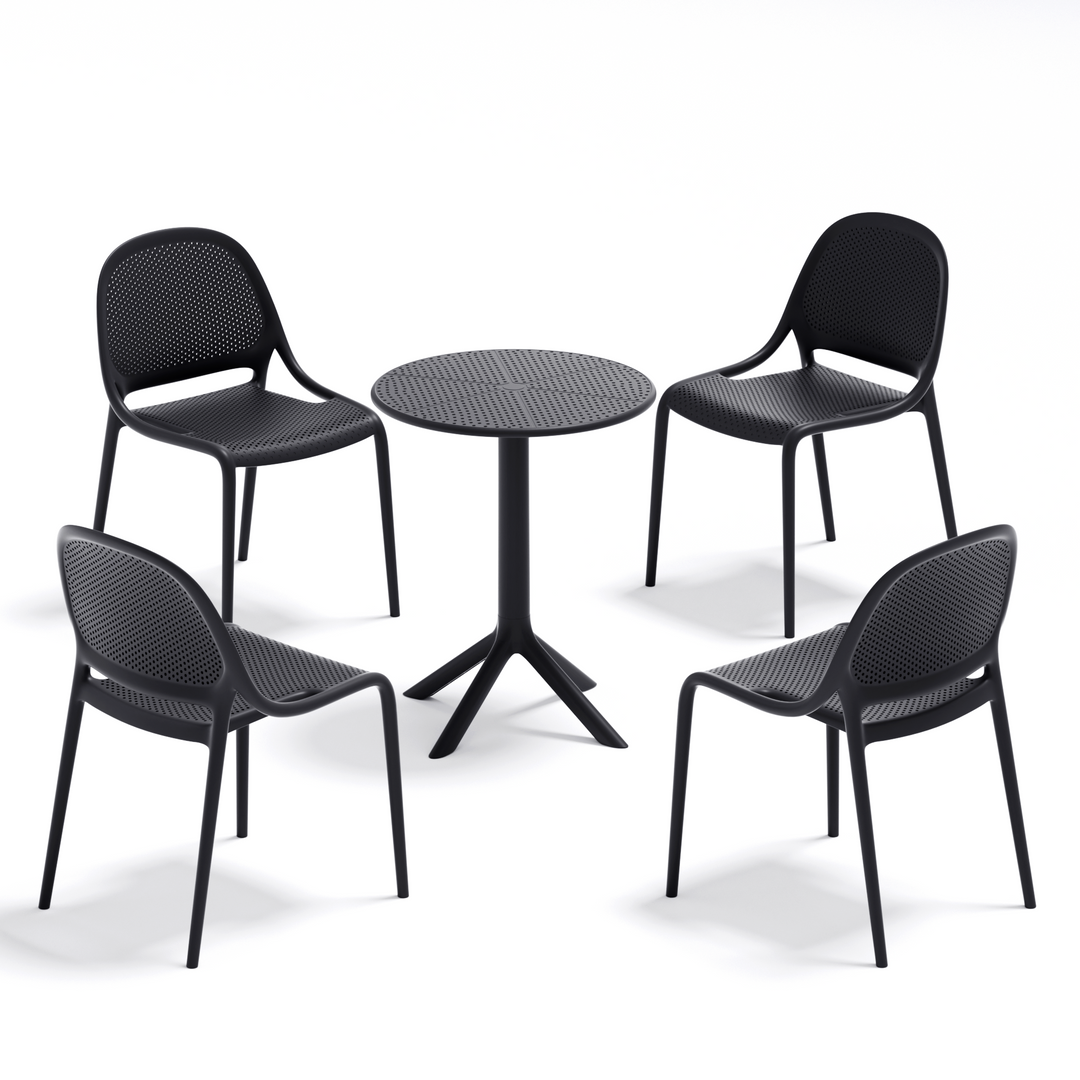 Olivia Black Round Outdoor Table