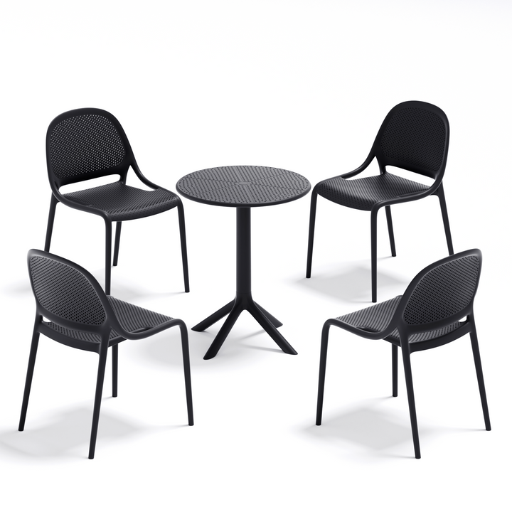 Olivia Black Round Outdoor Table