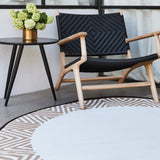 Olympia Beige & White Modern Recycled Plastic Round Outdoor Rug - Fab Habitat , Recycled Plastic Rugs & Mats, 