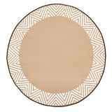Olympia Beige and White Modern Large Round Outdoor Rug - Fab Habitat , Recycled Plastic Rugs & Mats, 