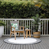 Olympia Black and White Recycled Plastic Round Outdoor Rug - Fab Habitat , Recycled Plastic Rugs & Mats, 