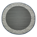 Olympia Grey and White Round Recycled Plastic Reversible Outdoor Rug - Fab Habitat , Recycled Plastic Rugs & Mats, 