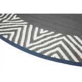 Olympia Grey and White Round Recycled Plastic Reversible Outdoor Rug - Fab Habitat , Recycled Plastic Rugs & Mats, 