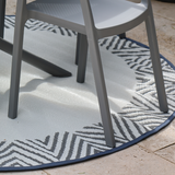 Olympia Grey and White Round Recycled Plastic Reversible Outdoor Rug - Fab Habitat , Recycled Plastic Rugs & Mats, 