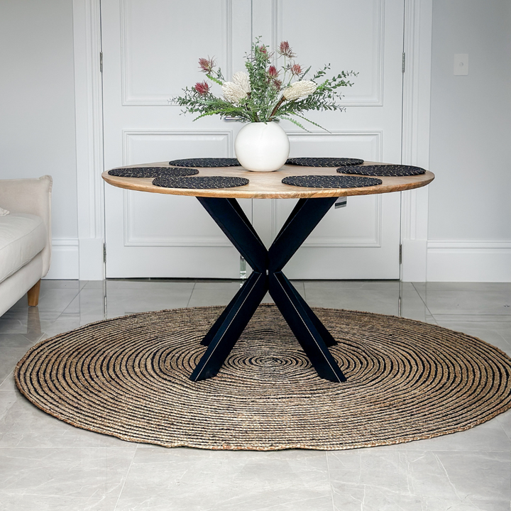 Orchid Round Jute Large Rug for High Traffic Areas - Fab Habitat , Jute Rug, [product_size],