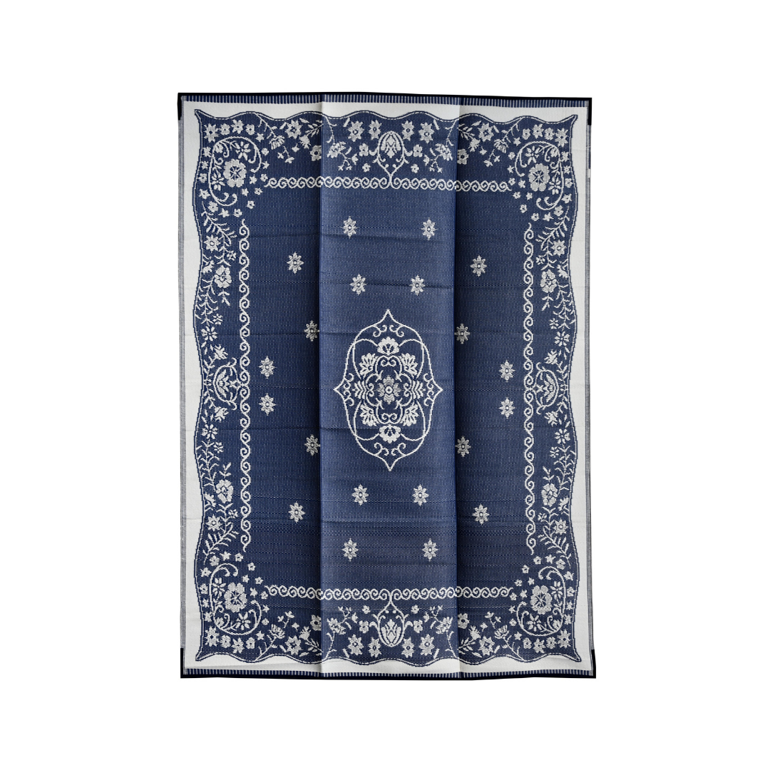 Oriental Blue & White Traditional Foldable Waterproof Large Camping Mat - 270x360 CM - Fab Habitat , Camping Mats, 