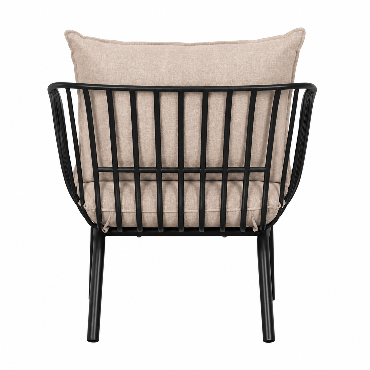 Owen Black Outdoor Chair with Warm Grey Cushion - Set of 2