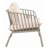 Owen Light Grey Modern Outdoor 2-Seater Sofa with Cream Cushion