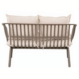 Owen Light Grey Modern Outdoor 2-Seater Sofa with Cream Cushion