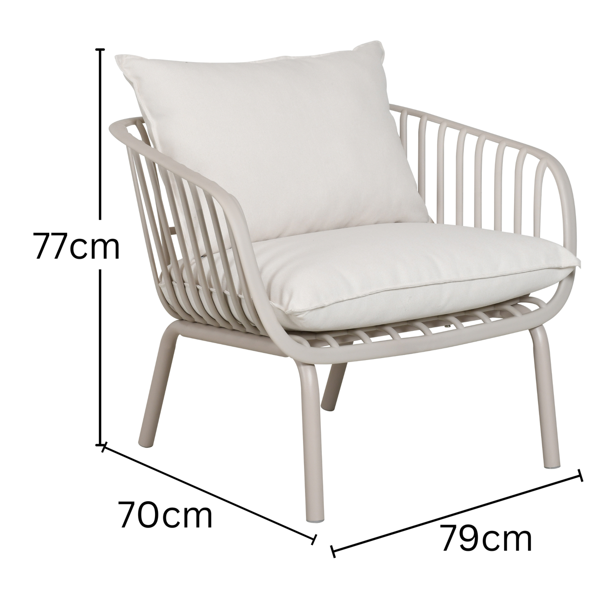 Owen Light Grey Outdoor Chair with Cushion - Set of 2