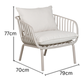 Owen Light Grey Outdoor Chair with Cushion - Set of 2
