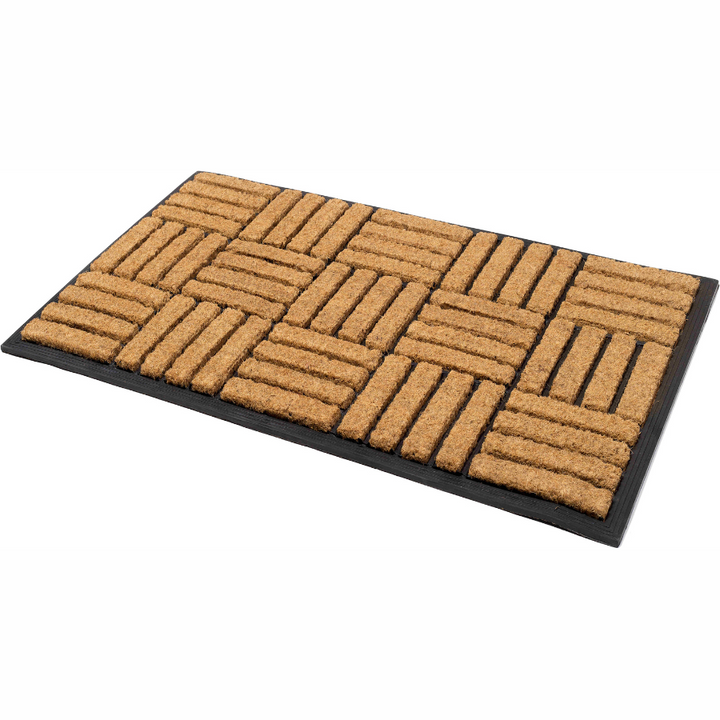 Parquet Tiles Geometrical Rubber Bordered Coir Doormat - Fab Habitat , Doormats, [product_size],