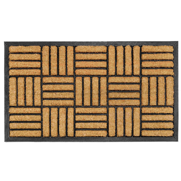 Parquet Tiles Geometrical Rubber Bordered Coir Doormat - Fab Habitat , Doormats, 