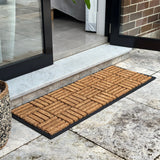 Parquet Tiles Geometrical Rubber Bordered Coir Doormat - Fab Habitat , Doormats, 