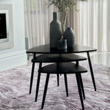 Set Of 3 Paulo Black Solid Wood Nested Coffee Table - Fab Habitat , Coffee Tables, 