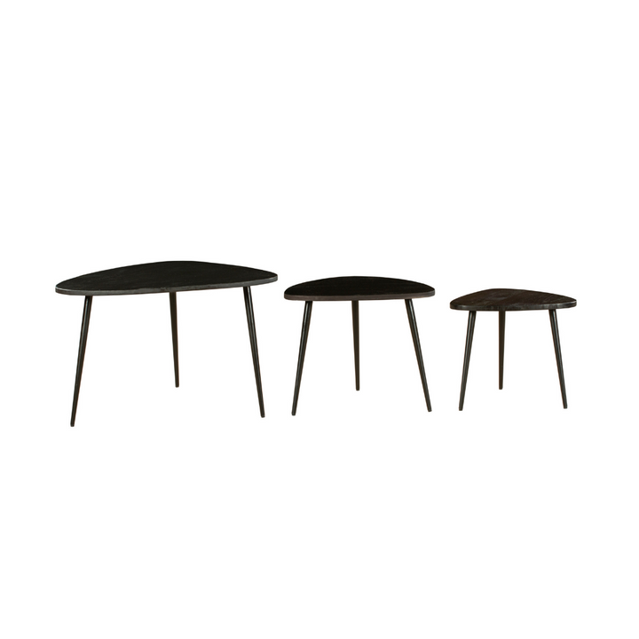 Set Of 3 Paulo Black Solid Wood Nested Coffee Table - Fab Habitat , Coffee Tables, [product_size],