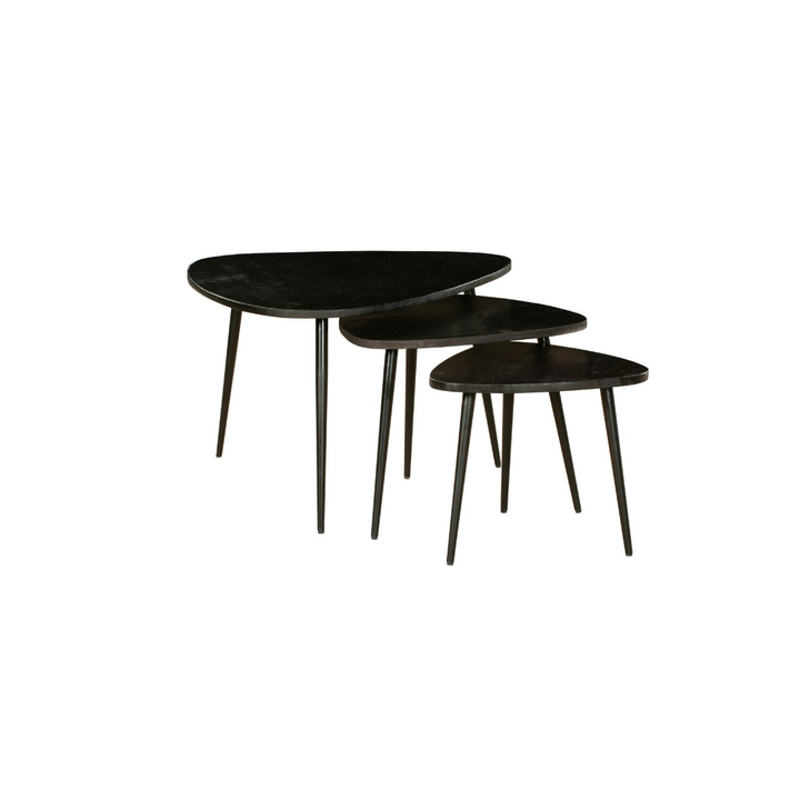 Set Of 3 Paulo Black Solid Wood Nested Coffee Table - Fab Habitat , Coffee Tables, [product_size],