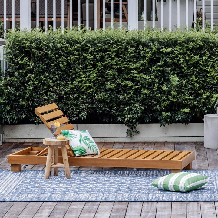Pearl Blue Floral Polypropylene Large Rug - Fab Habitat , Outdoor Rugs, [product_size],