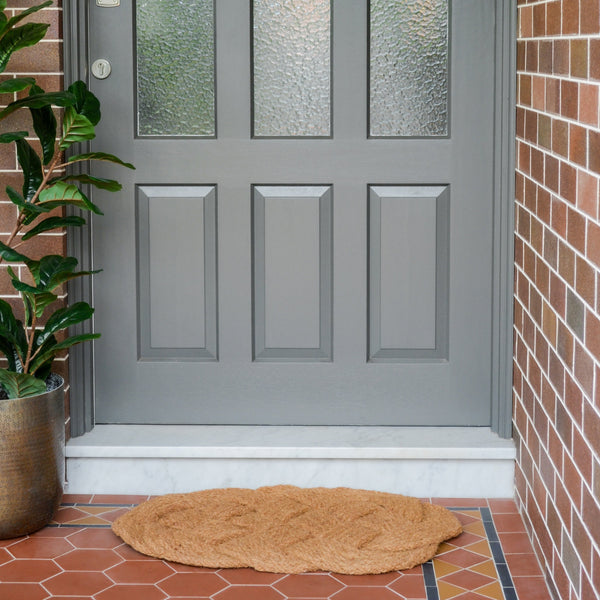 Periyar Plain Knotted Oval Coir Doormat - Fab Habitat , Doormats, 