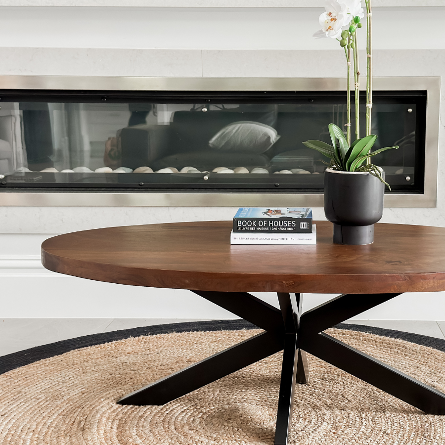 Phoenix Black Large Jute Round Floor Rug - Fab Habitat , Jute Rug, 