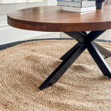 Phoenix Black Large Jute Round Floor Rug - Fab Habitat , Jute Rug, 