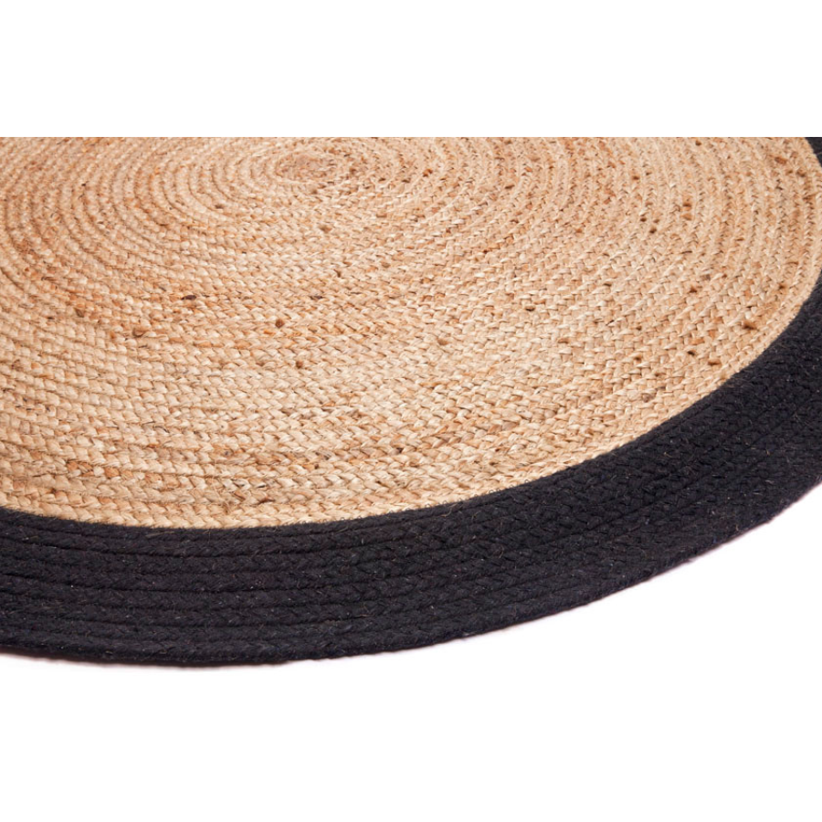 Phoenix Black Large Jute Round Floor Rug - Fab Habitat , Jute Rug, 