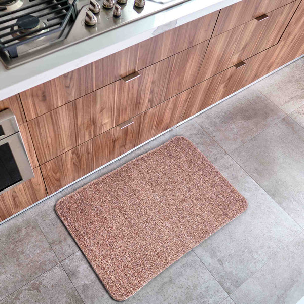 Polycot Beige Non Slip Kitchen Mat - Fab Habitat , Non Slip Kitchen Mats, 
