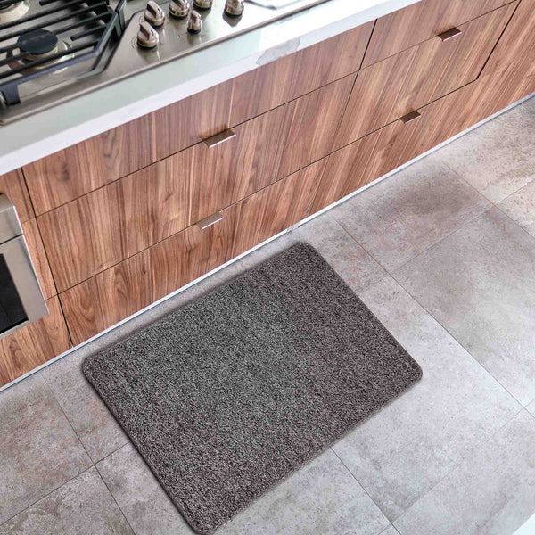 Polycot Grey Non Slip Kitchen Mat - Fab Habitat , Non Slip Kitchen Mats, 