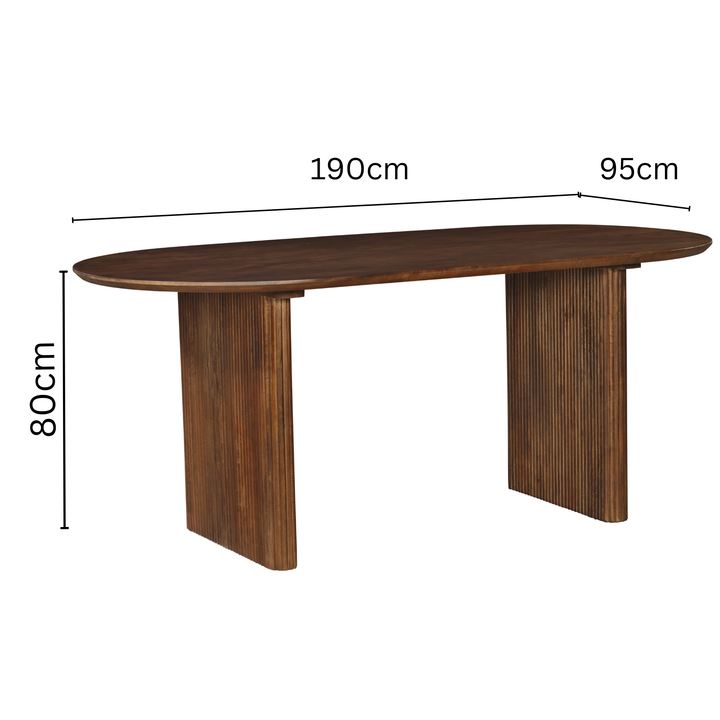 Purva Walnut Finish 190cm Dining Table