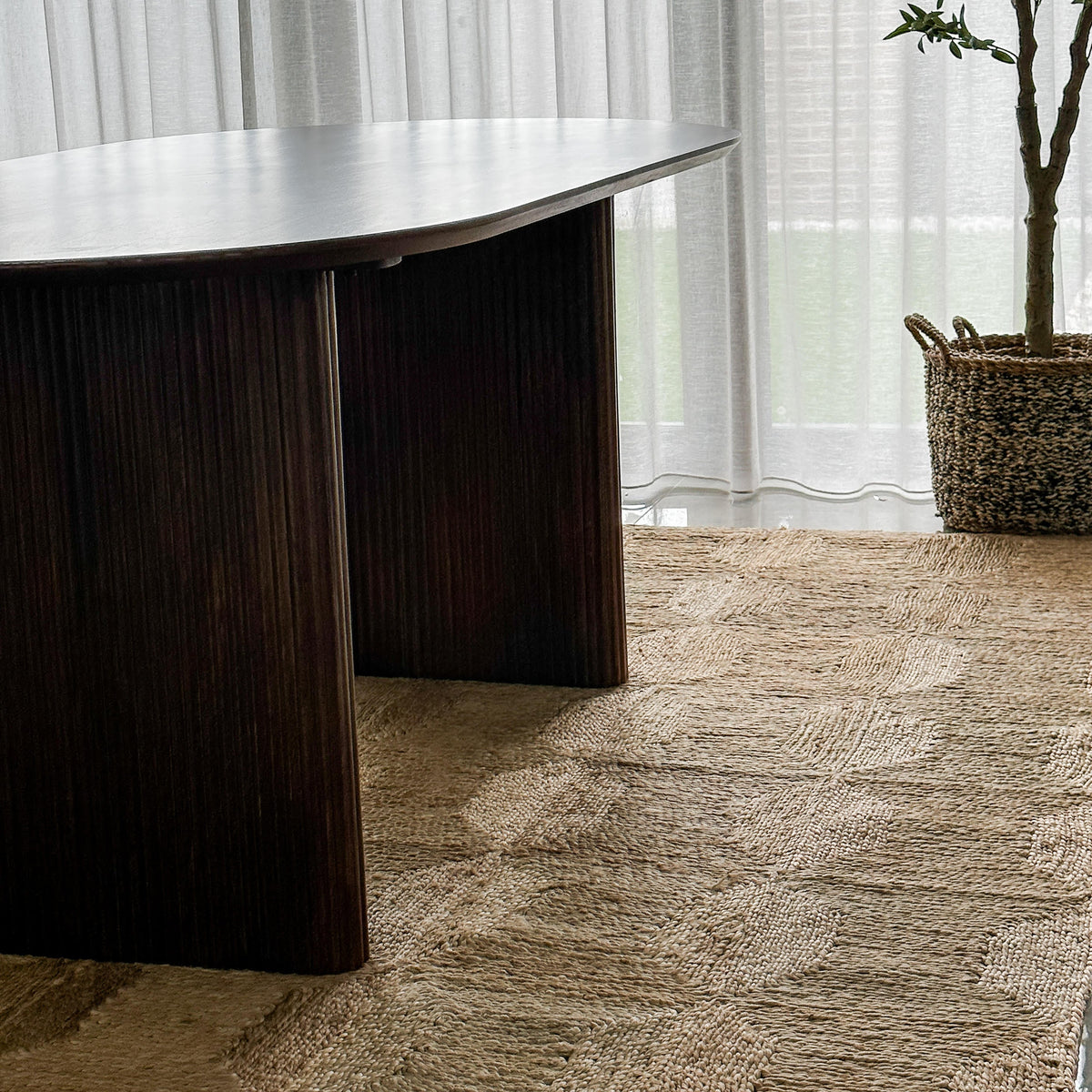 Purva Wooden Dining Table with Tapered Legs – 6 Seater – Buy Dining Tables Online in Australia