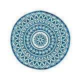 Pushpa Blue and White Floral Recycled Plastic Reversible Outdoor Rug - Fab Habitat , Recycled Plastic Rugs & Mats, 
