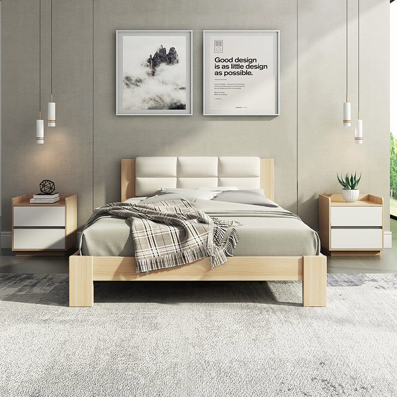 Raka Beige and Natural Queen Bed - Fab Habitat , Beds, 